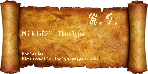 Mikló Ibolya névjegykártya